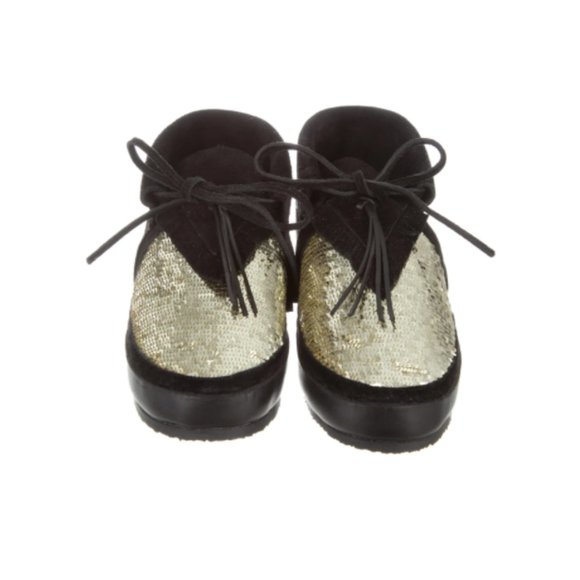 Figue  Lace Up Booties Sequin Moccasins Suede sz 5 - Picture 11 of 11